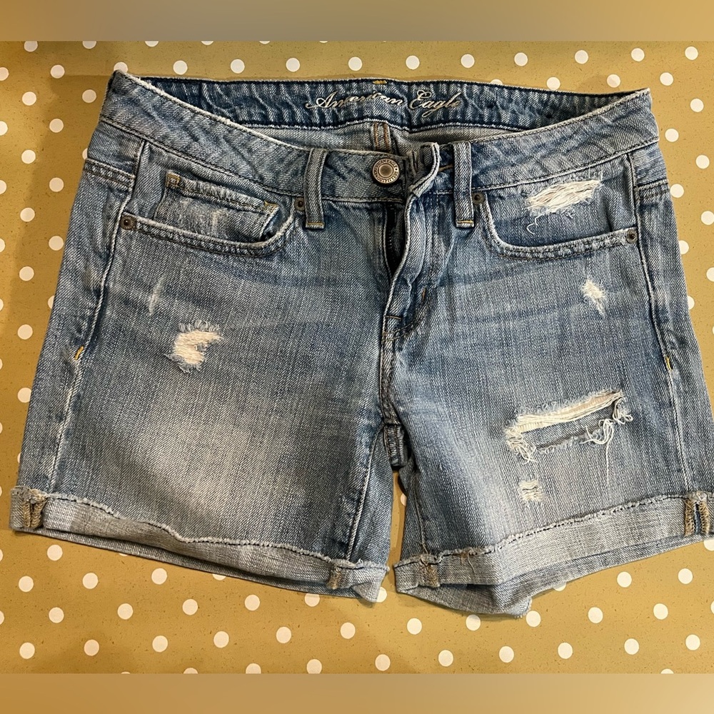 Light wash jean shorts from American Eagle